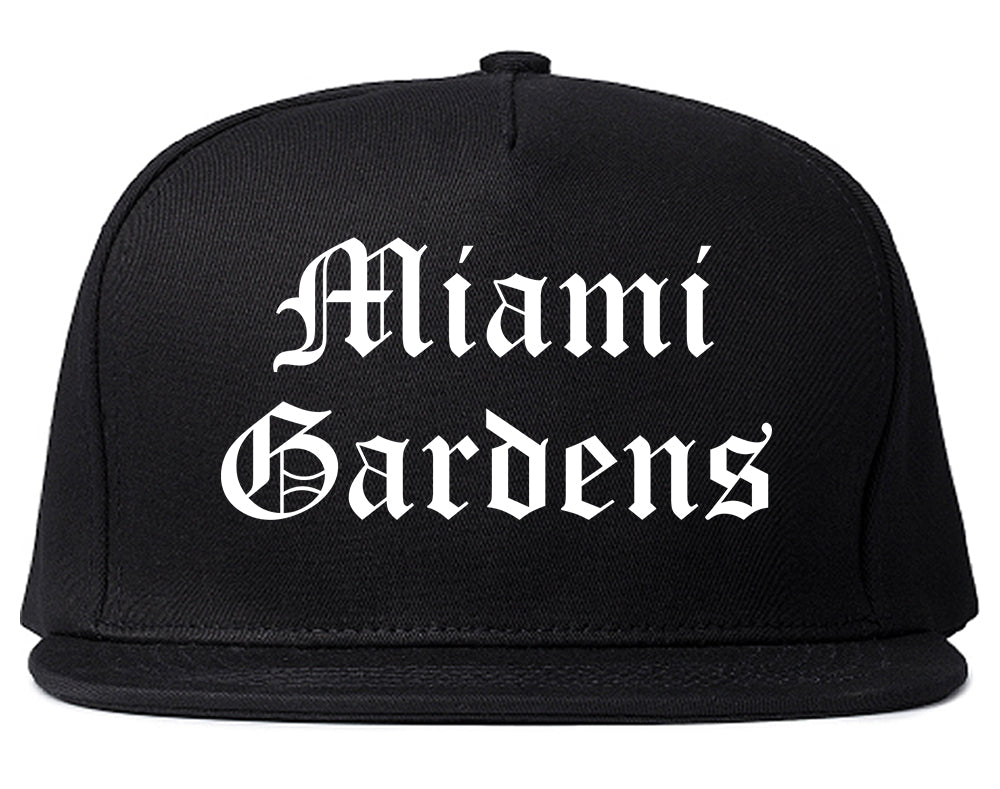 Miami Gardens Florida FL Old English Mens Snapback Hat Black