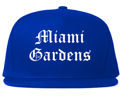 Miami Gardens Florida FL Old English Mens Snapback Hat Royal Blue