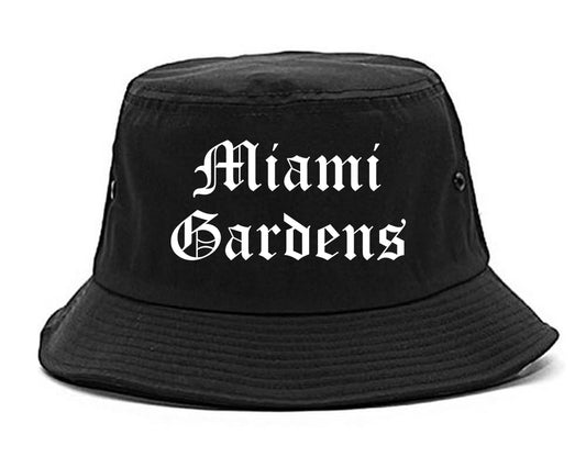 Miami Gardens Florida FL Old English Mens Bucket Hat Black