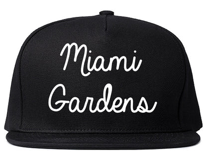 Miami Gardens Florida FL Script Mens Snapback Hat Black