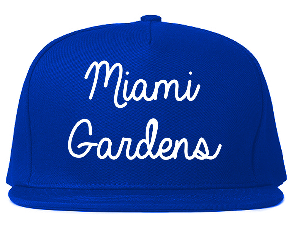 Miami Gardens Florida FL Script Mens Snapback Hat Royal Blue