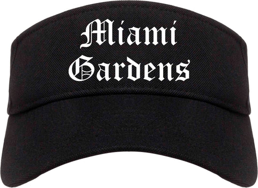 Miami Gardens Florida FL Old English Mens Visor Cap Hat Black