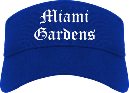 Miami Gardens Florida FL Old English Mens Visor Cap Hat Royal Blue