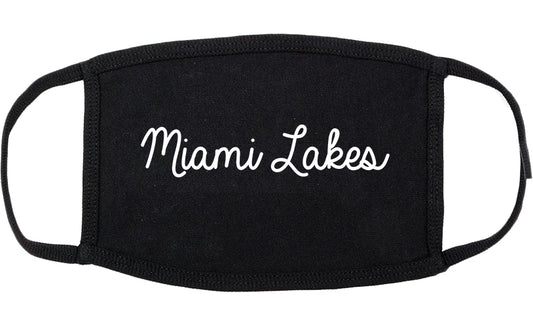Miami Lakes Florida FL Script Cotton Face Mask Black