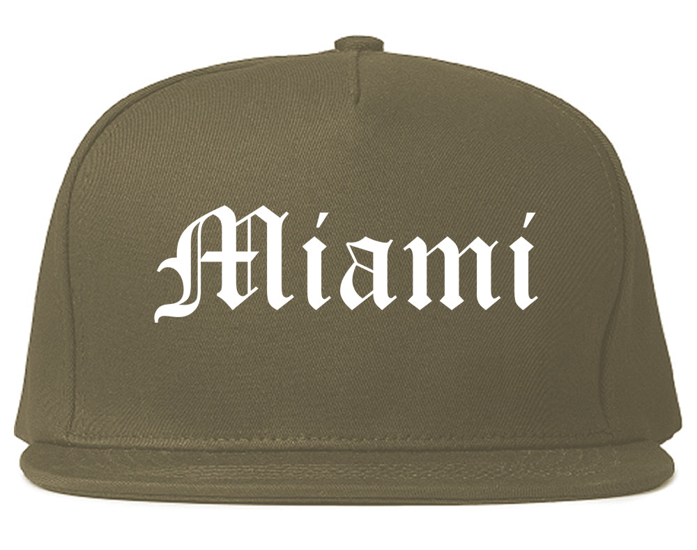 Miami Oklahoma OK Old English Mens Snapback Hat Grey