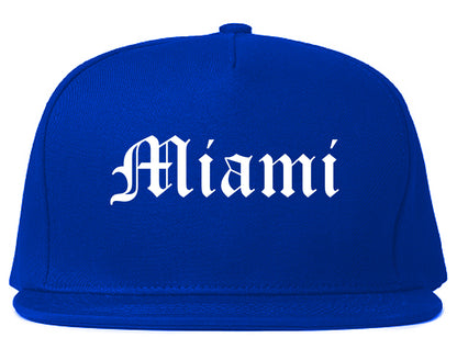 Miami Oklahoma OK Old English Mens Snapback Hat Royal Blue