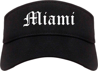 Miami Oklahoma OK Old English Mens Visor Cap Hat Black