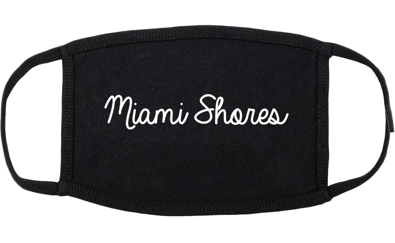 Miami Shores Florida FL Script Cotton Face Mask Black
