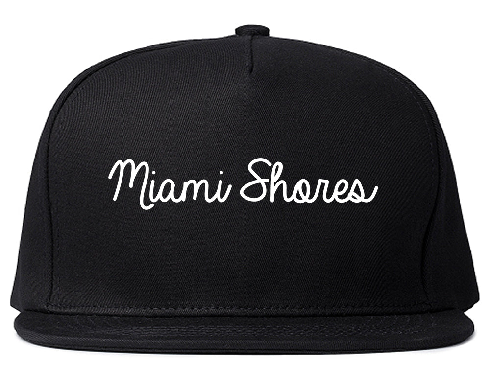 Miami Shores Florida FL Script Mens Snapback Hat Black