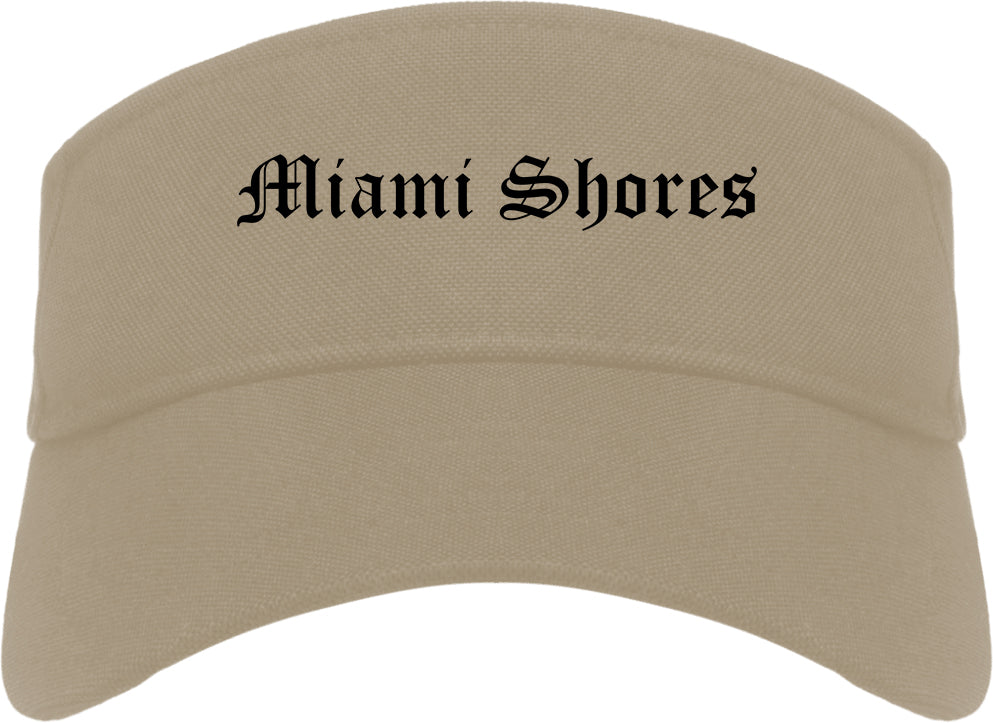 Miami Shores Florida FL Old English Mens Visor Cap Hat Khaki