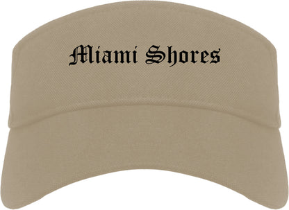 Miami Shores Florida FL Old English Mens Visor Cap Hat Khaki