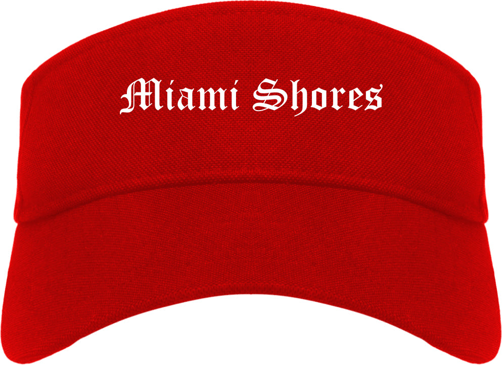 Miami Shores Florida FL Old English Mens Visor Cap Hat Red
