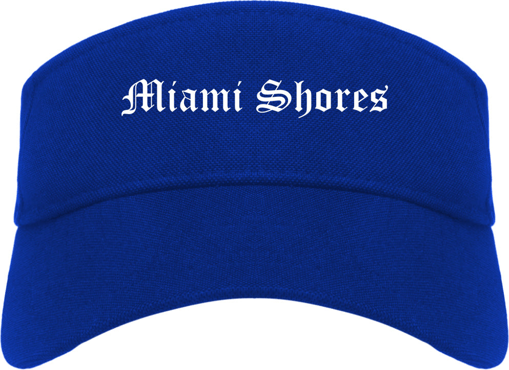 Miami Shores Florida FL Old English Mens Visor Cap Hat Royal Blue
