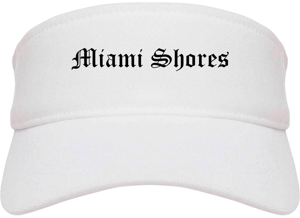 Miami Shores Florida FL Old English Mens Visor Cap Hat White