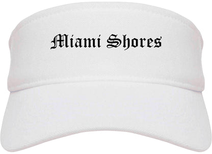 Miami Shores Florida FL Old English Mens Visor Cap Hat White