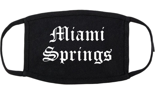 Miami Springs Florida FL Old English Cotton Face Mask Black