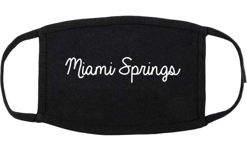 Miami Springs Florida FL Script Cotton Face Mask Black