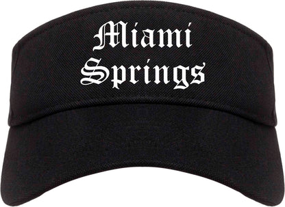 Miami Springs Florida FL Old English Mens Visor Cap Hat Black