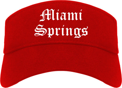 Miami Springs Florida FL Old English Mens Visor Cap Hat Red
