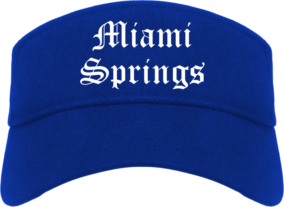 Miami Springs Florida FL Old English Mens Visor Cap Hat Royal Blue