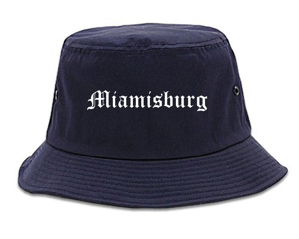 Miamisburg Ohio OH Old English Mens Bucket Hat Navy Blue