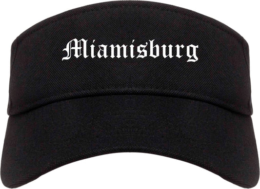 Miamisburg Ohio OH Old English Mens Visor Cap Hat Black