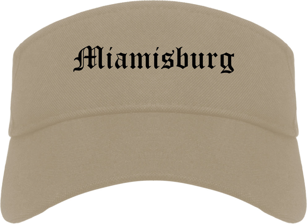 Miamisburg Ohio OH Old English Mens Visor Cap Hat Khaki
