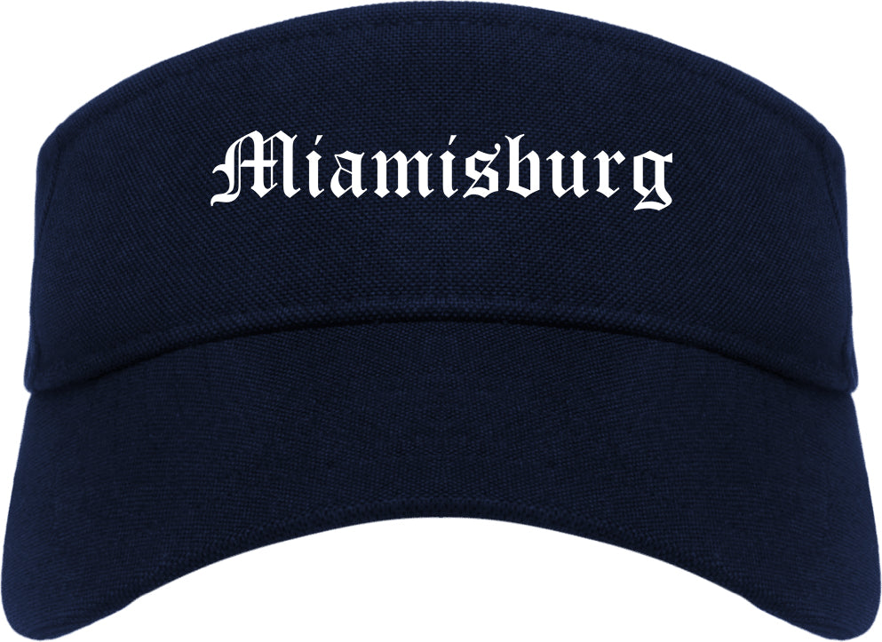 Miamisburg Ohio OH Old English Mens Visor Cap Hat Navy Blue