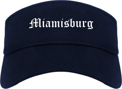 Miamisburg Ohio OH Old English Mens Visor Cap Hat Navy Blue