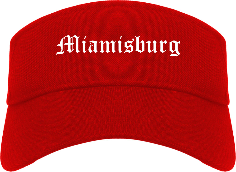 Miamisburg Ohio OH Old English Mens Visor Cap Hat Red