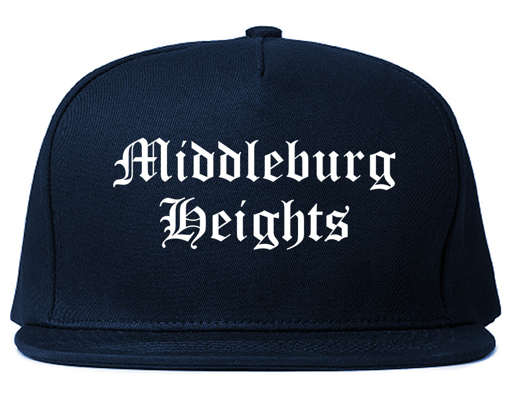 Middleburg Heights Ohio OH Old English Mens Snapback Hat Navy Blue