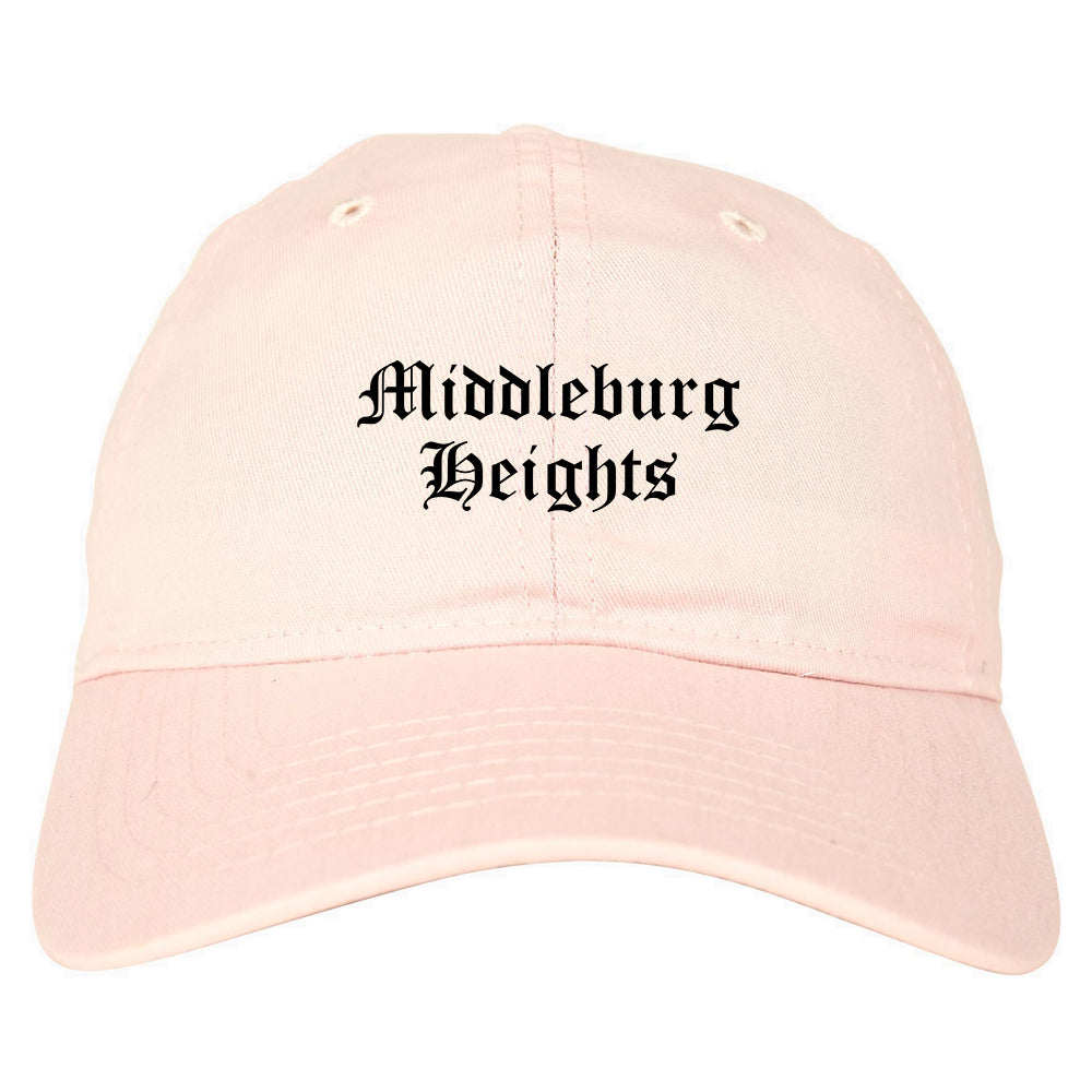Middleburg Heights Ohio OH Old English Mens Dad Hat Baseball Cap Pink