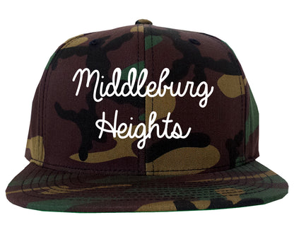 Middleburg Heights Ohio OH Script Mens Snapback Hat Army Camo