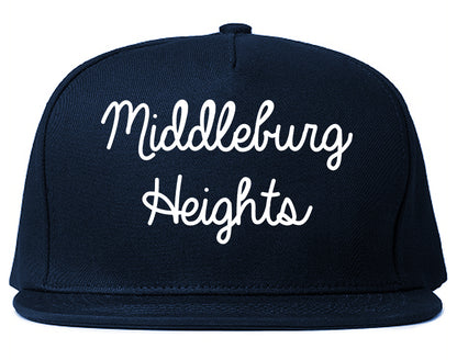 Middleburg Heights Ohio OH Script Mens Snapback Hat Navy Blue