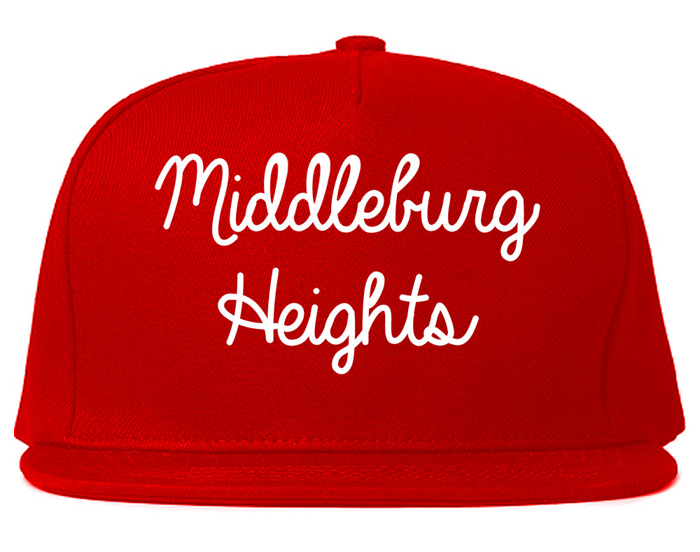 Middleburg Heights Ohio OH Script Mens Snapback Hat Red