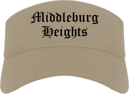 Middleburg Heights Ohio OH Old English Mens Visor Cap Hat Khaki