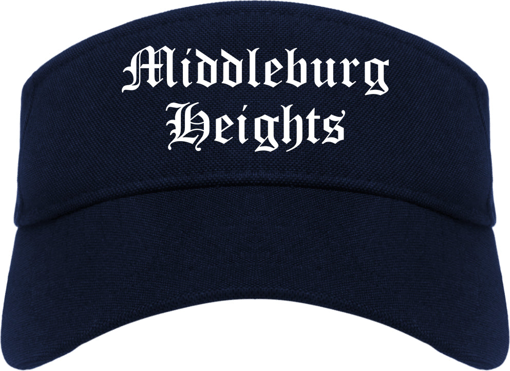 Middleburg Heights Ohio OH Old English Mens Visor Cap Hat Navy Blue