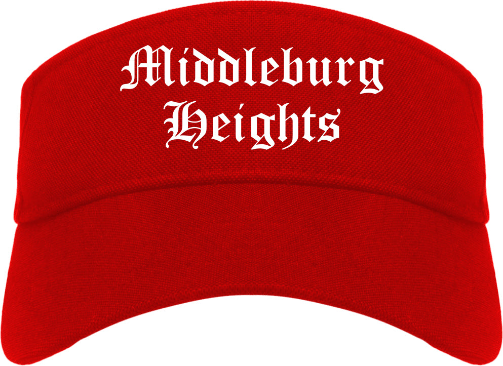 Middleburg Heights Ohio OH Old English Mens Visor Cap Hat Red
