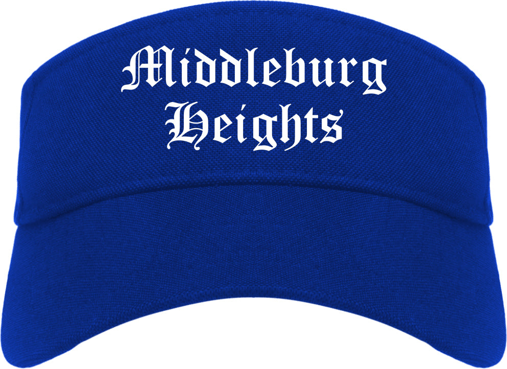 Middleburg Heights Ohio OH Old English Mens Visor Cap Hat Royal Blue