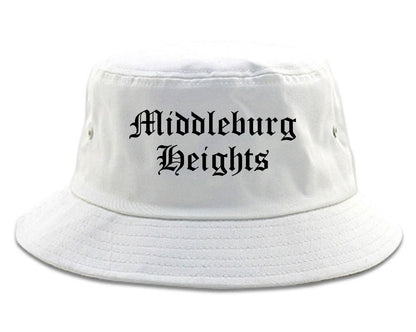 Middleburg Heights Ohio OH Old English Mens Bucket Hat White