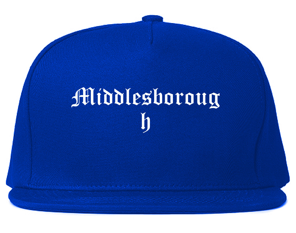 Middlesborough Kentucky KY Old English Mens Snapback Hat Royal Blue