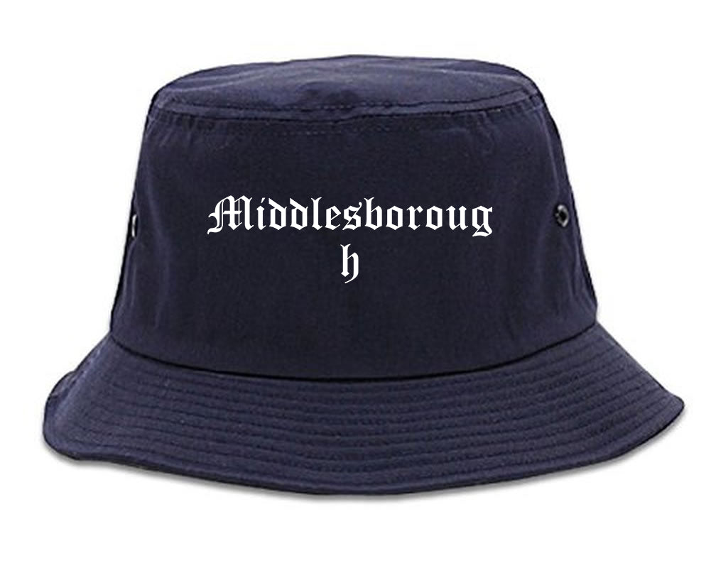 Middlesborough Kentucky KY Old English Mens Bucket Hat Navy Blue