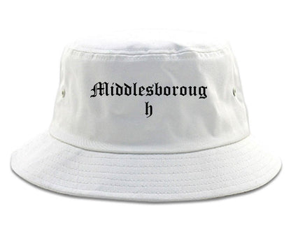 Middlesborough Kentucky KY Old English Mens Bucket Hat White