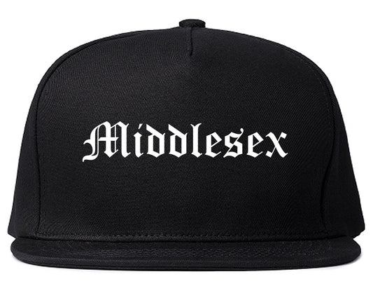 Middlesex New Jersey NJ Old English Mens Snapback Hat Black