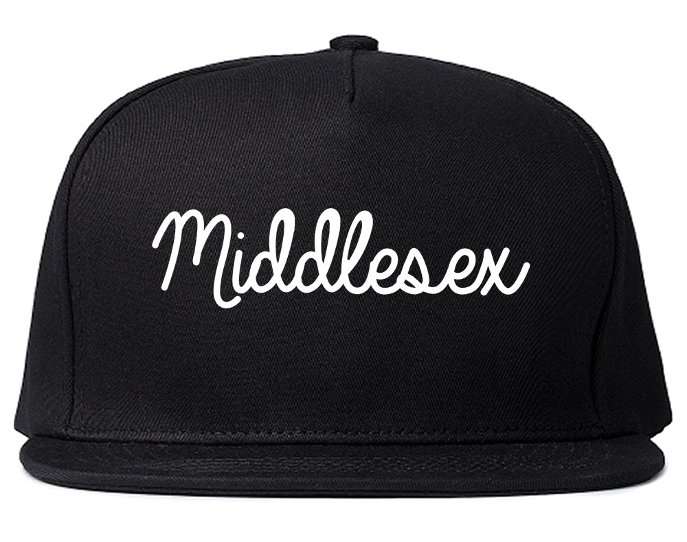 Middlesex New Jersey NJ Script Mens Snapback Hat Black
