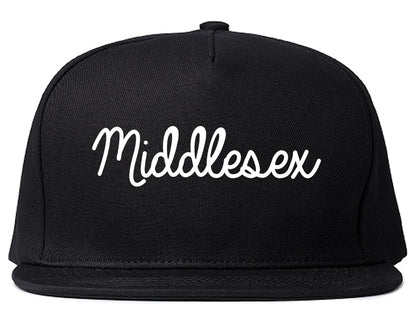 Middlesex New Jersey NJ Script Mens Snapback Hat Black