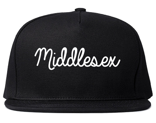 Middlesex New Jersey NJ Script Mens Snapback Hat Black