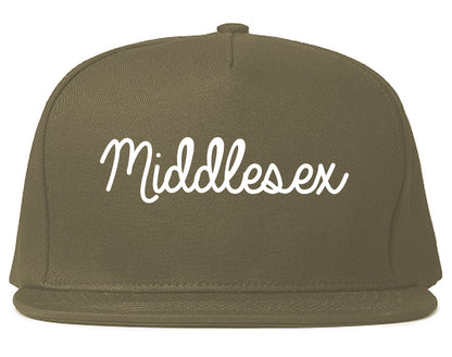 Middlesex New Jersey NJ Script Mens Snapback Hat Grey