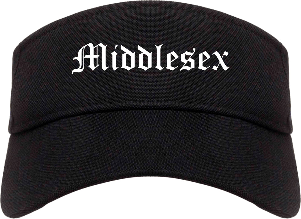 Middlesex New Jersey NJ Old English Mens Visor Cap Hat Black
