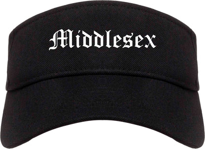 Middlesex New Jersey NJ Old English Mens Visor Cap Hat Black